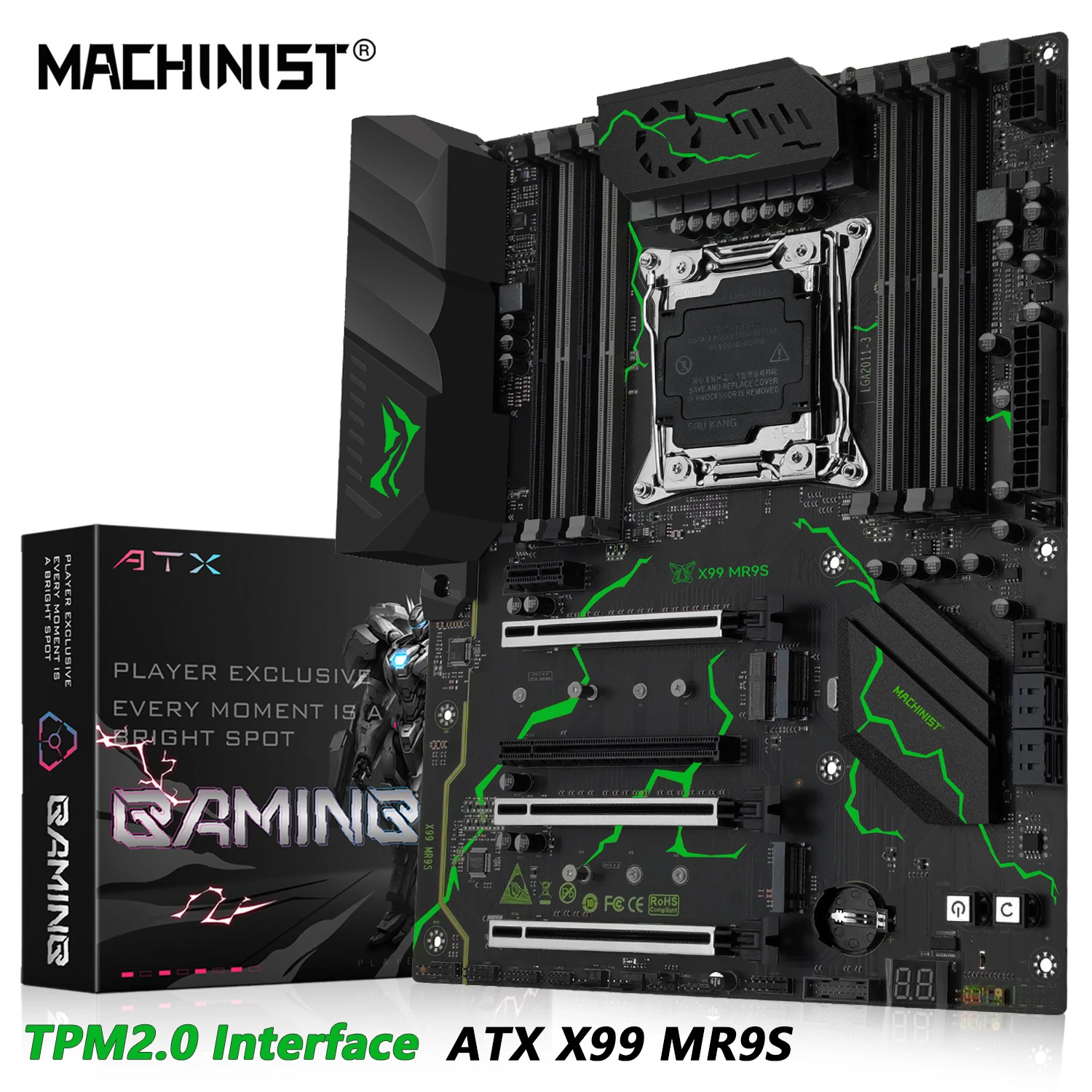 

MACHINIST X99 MR9S ATX motherboard With TPM 2.0 port LGA 2011-3 Xeon E5 V3/V4 CPU DDR4 four channel RAM NVME M.2 USB 3.0