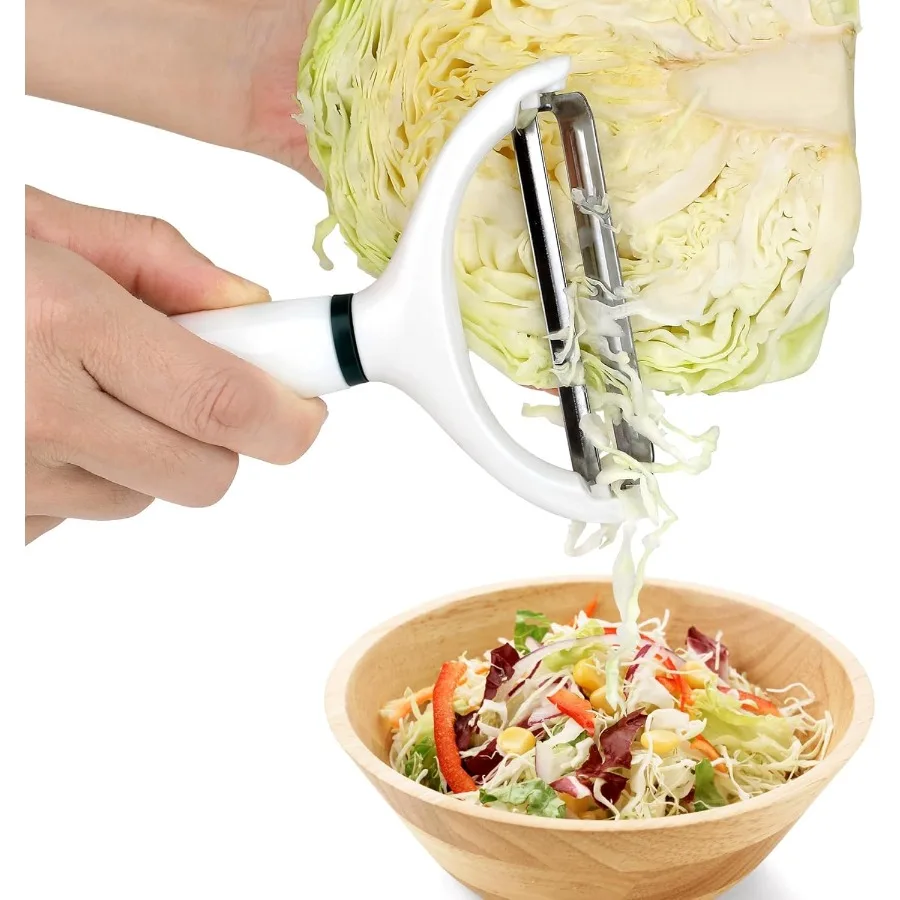 2PCS Kohl Shredder Slicer Peeler für Coleslaw Kohl Cutter Reibe Shredder für Sauerkraut Große Y Schäler Breite Klinge Vegeta