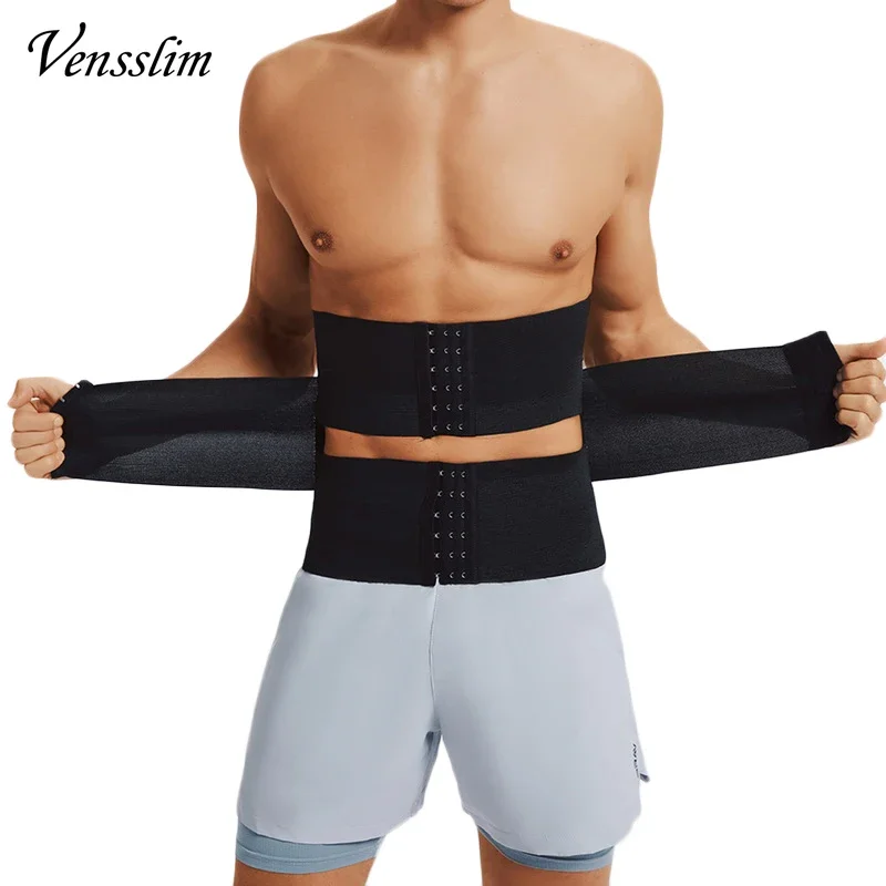 

Vensslim Men Slim Body Shaper Waist Trainer Trimmer Belt Corset Abdomen Belly Shapers Tummy Control Fitness Compression Strap