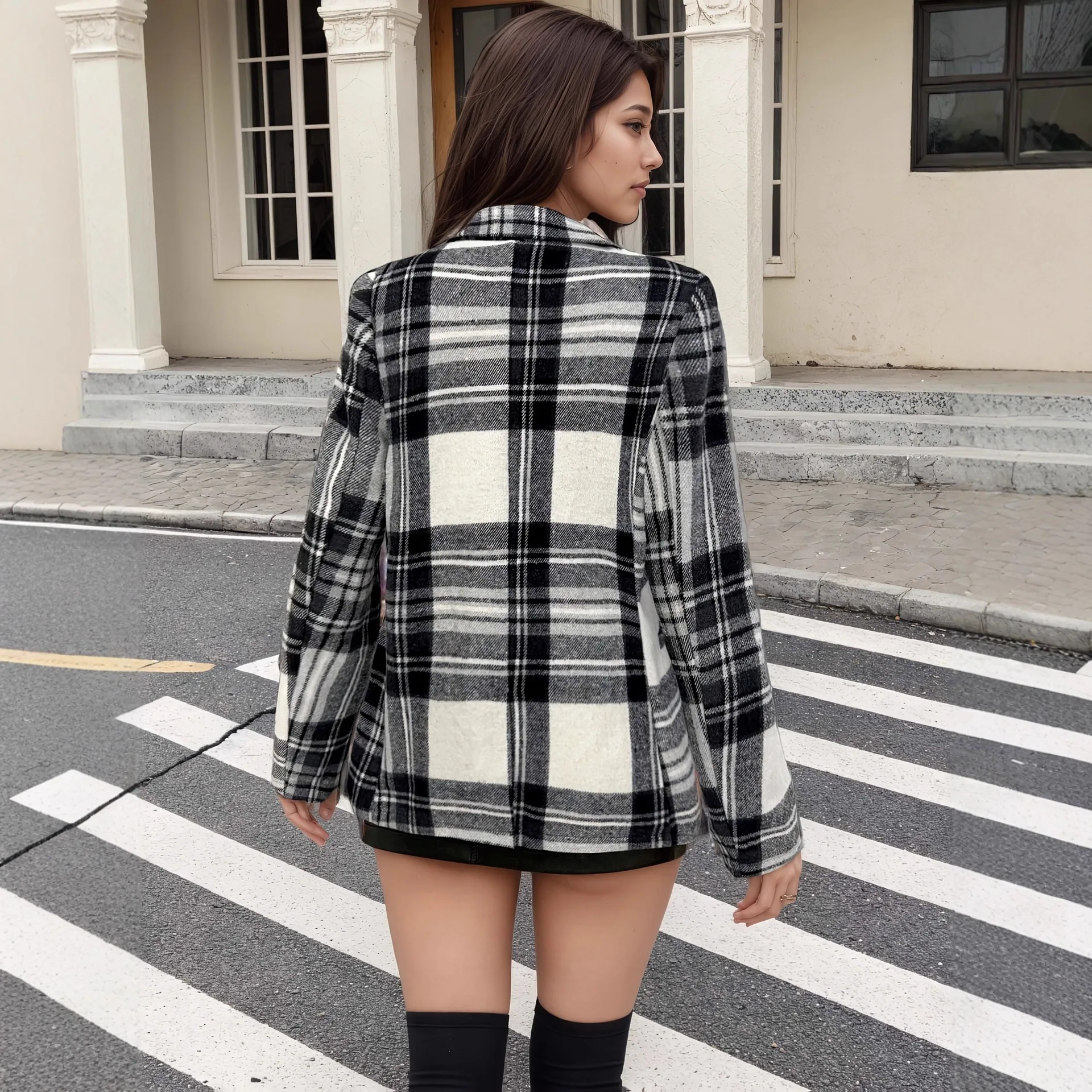 Sweatshirt DressAutumn Winter Splicing Pocket Waist Dress Women Mid-length Hooded Long-sleeved