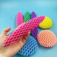 Creative 3D Decompression Vent Radish Elastic Mesh Worm Healing Decompression Children's Elastic Telescopic Novelty Toy