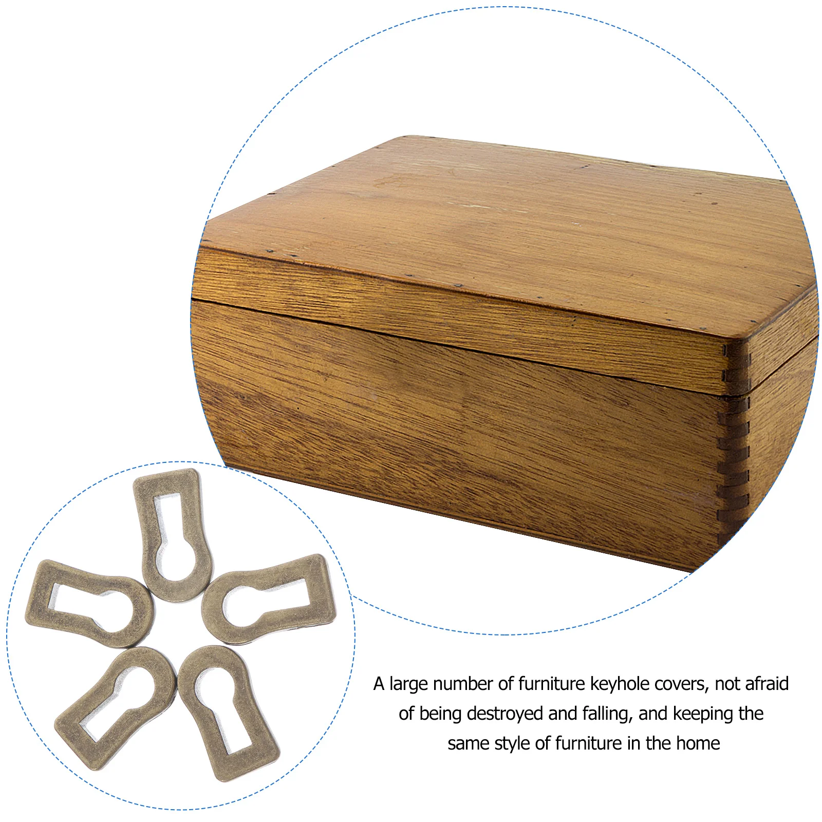 

10Pcs Decorative Zinc Alloy Keyhole Covers Furniture Hardware Inserts for Dresser Drawer Cabinet Door Durable Keyhole