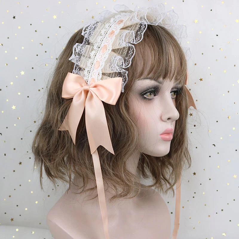 Neue Mode Spitze Haarband Lolita Cosplay Maid Kopf Bands Band Bowknot Stirnband Elegante Süße Haar Zubehör