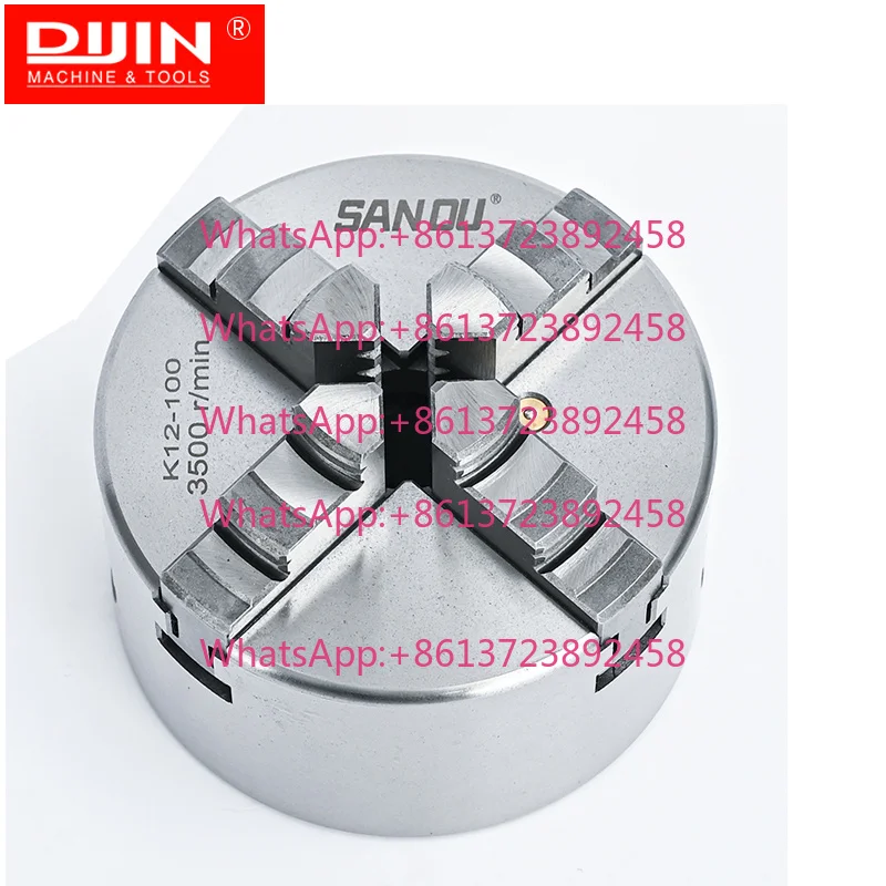 Mini Lathe Chuck 100mm SANOU 4 Jaw Self-centering Steel Manual CE Certified K12-100 for Mini Lathe