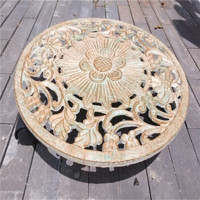 

Cast iron universal wheel mobile tray flower pot holder stand gardening garden
