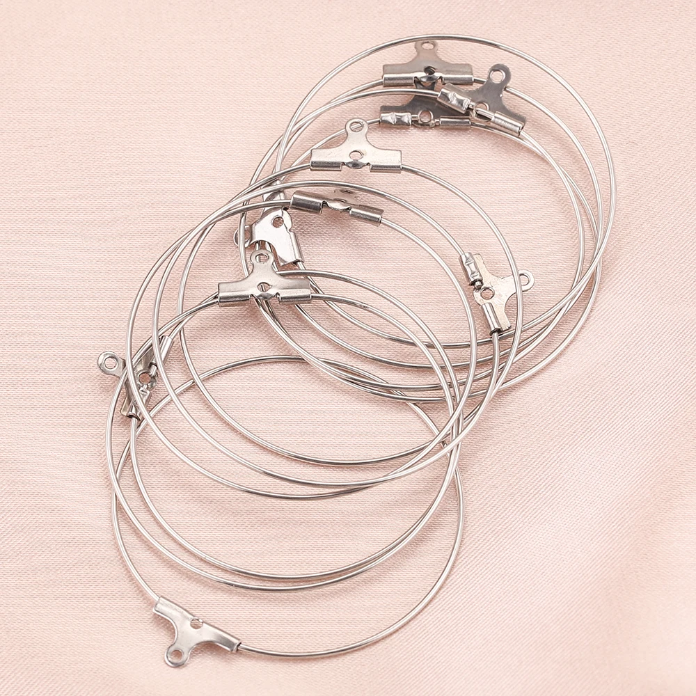 10pcs Double Hanging Round Stainless Steel Connection DIY Rings Earrings for Jewelry Accessories Making 20/30/35/40mm
