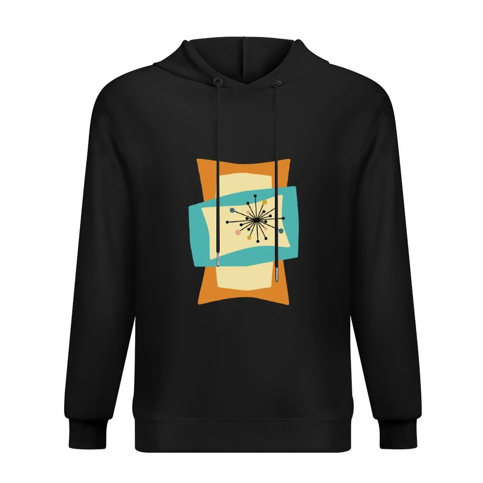 

Funky Orange Turquoise Mid Century Rectangles Hoodie winter clothes men's autumn clothes hooded shirt men hoodie
