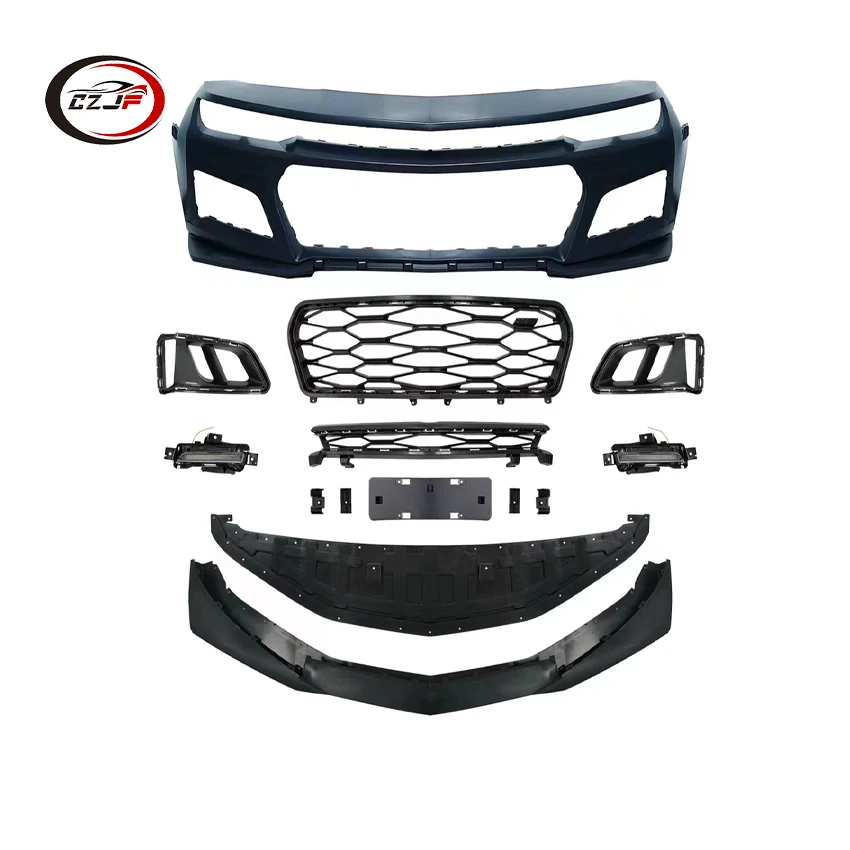 CZJF Car Parts Grille Front Bumper Body Kits For Chevrolet Camaro 2010 2011 2012 2013 2014 Black Plastic 1 Set Esay Installation