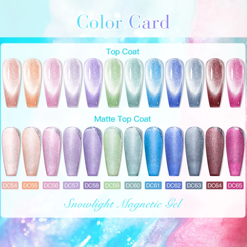 Mtssii  7ml Sea Blue Cat Eye Magnetic Gel Pink Purple Magnetic Nails Soak Off UV LED UV Gel Nail Varnish with Matte Top Coat