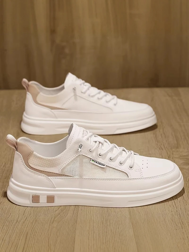 

Men's Slip-On Shoes Summer Mesh Breathable 2026 New Style Casual Pilot White Board Shoes Trendy Footwear Comfortable Sports