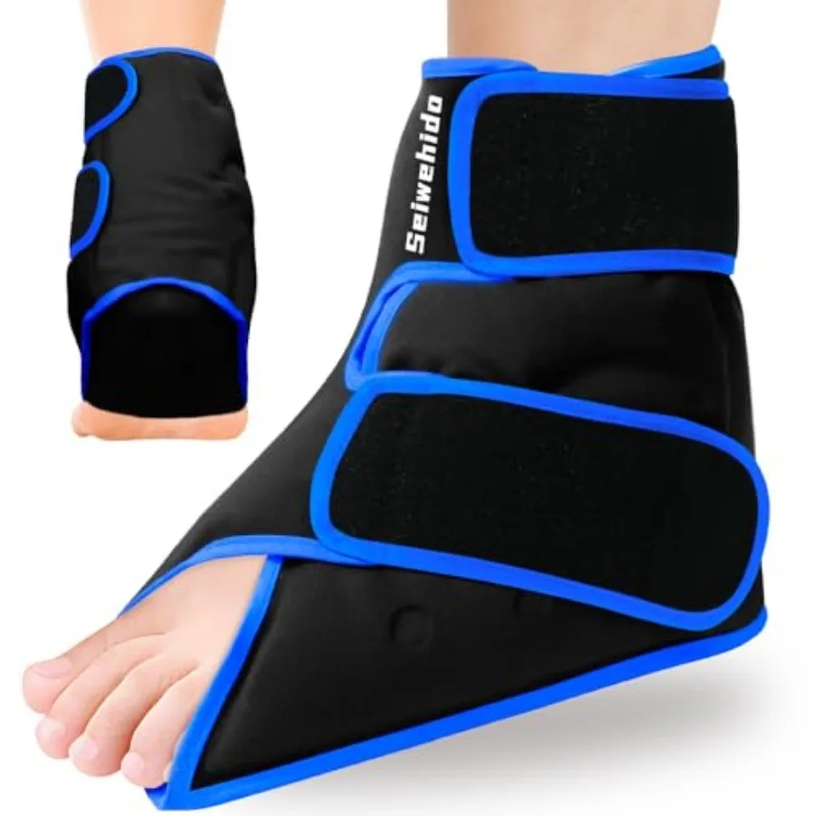 

Ankle Ice Pack Wrap for Heel Swelling Pain Relief Reusable Gel Hot Cold Compress for Achilles Tendonitis Plantar Fasciitis, Pos