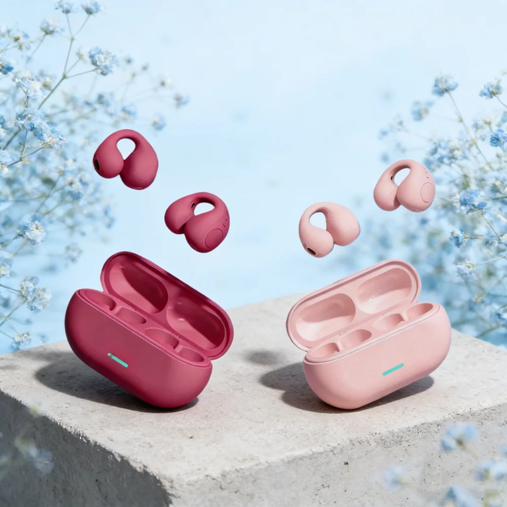 Auriculares Bluetooth 5.3 Inalámbricos con Conducción Aérea, Clip para Oreja, Cancelación de Ruido, Llamadas HD, Auriculares Deportivos para Juegos