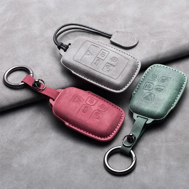 

Leather Car Key Case Cover Holder Shell Keychain For Land Rover Range Rover Sport Discovery 3 4 Elander 2 Evoque Accessories