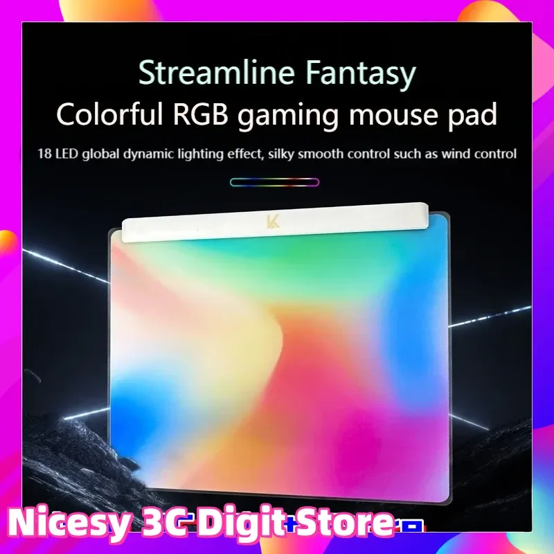 

FPS gaming custom non-photovoltaic glass mouse pad Colorful RGB luminous micro-etched frosted gaming game office general