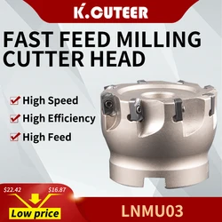 Fast feed milling cutter LNMU03 40/50/63/80/100mm CNC lathe turning tool indexable milling cutter for LNMU0303ZER milling insert