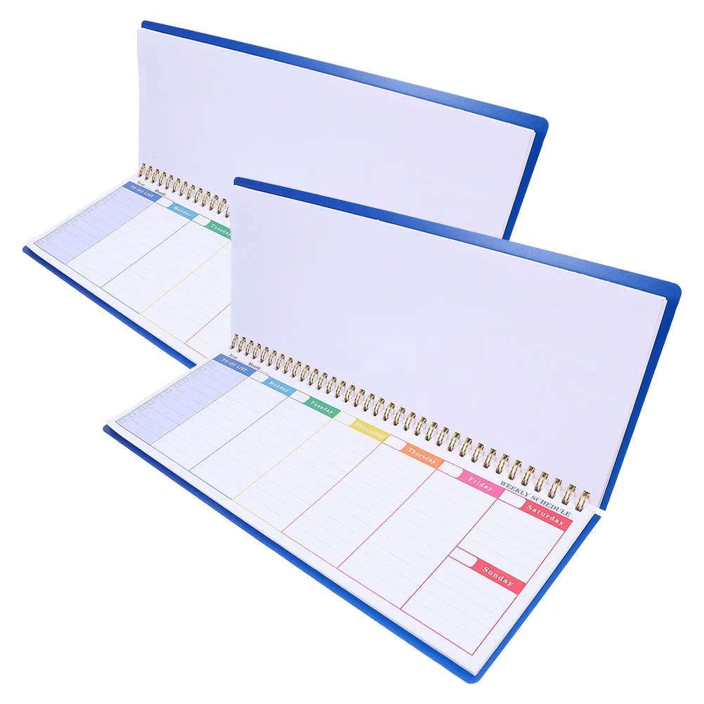 

2pcs Weekly Planner Notepad Compact Horizontal Layout Smooth Writing Paper For Time Management Daily Goals Appointment
