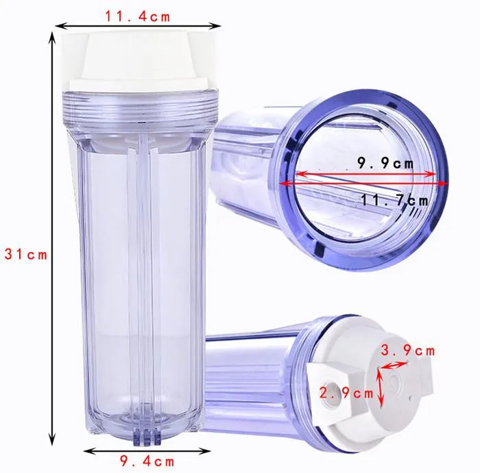 10 inch transparent PET filter housing household water purifier pre-filter pipe filter single-stage water purifier