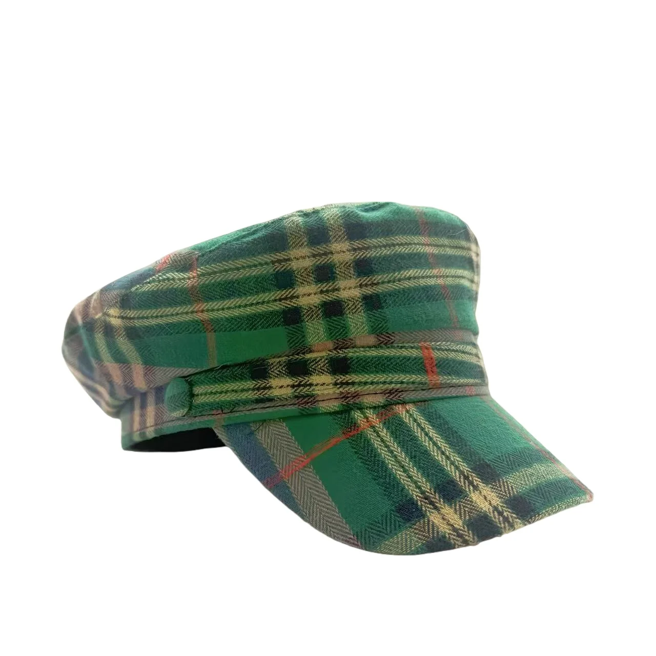 Boina com padrão xadrez doce HongLuan e boné jornaleiro feminino, acessórios femininos cosplay