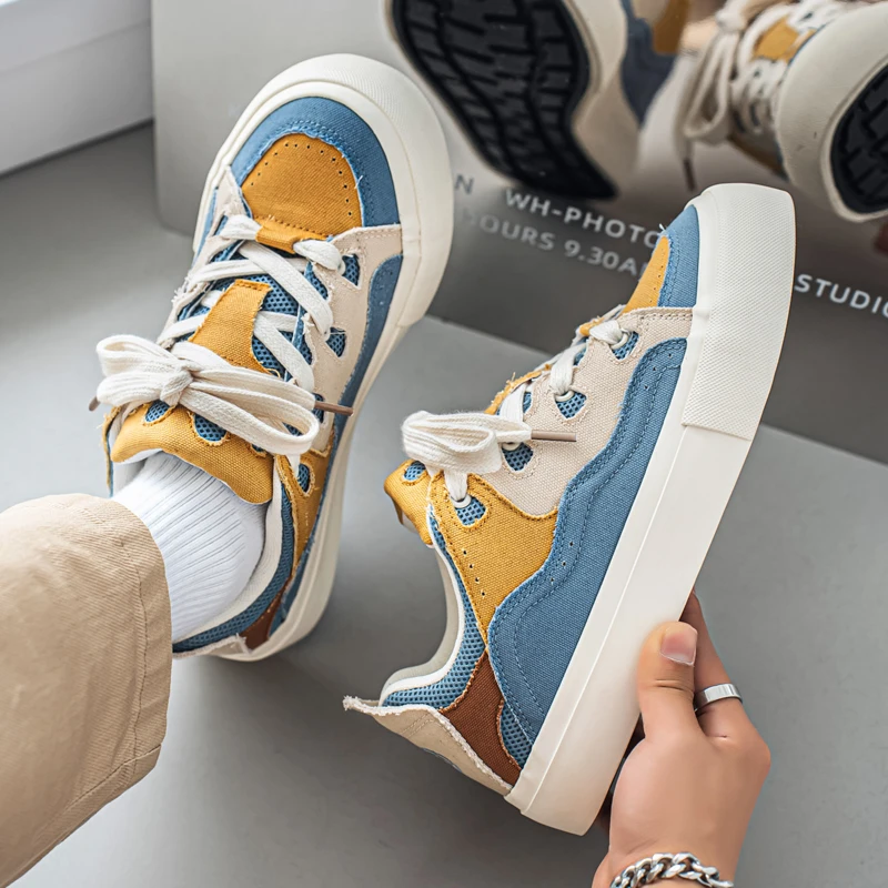 

New Trendy Street Style Low Top Thick Sole Comfortable Niche Casual Board Shoes Men's Bread Shoes Trendy