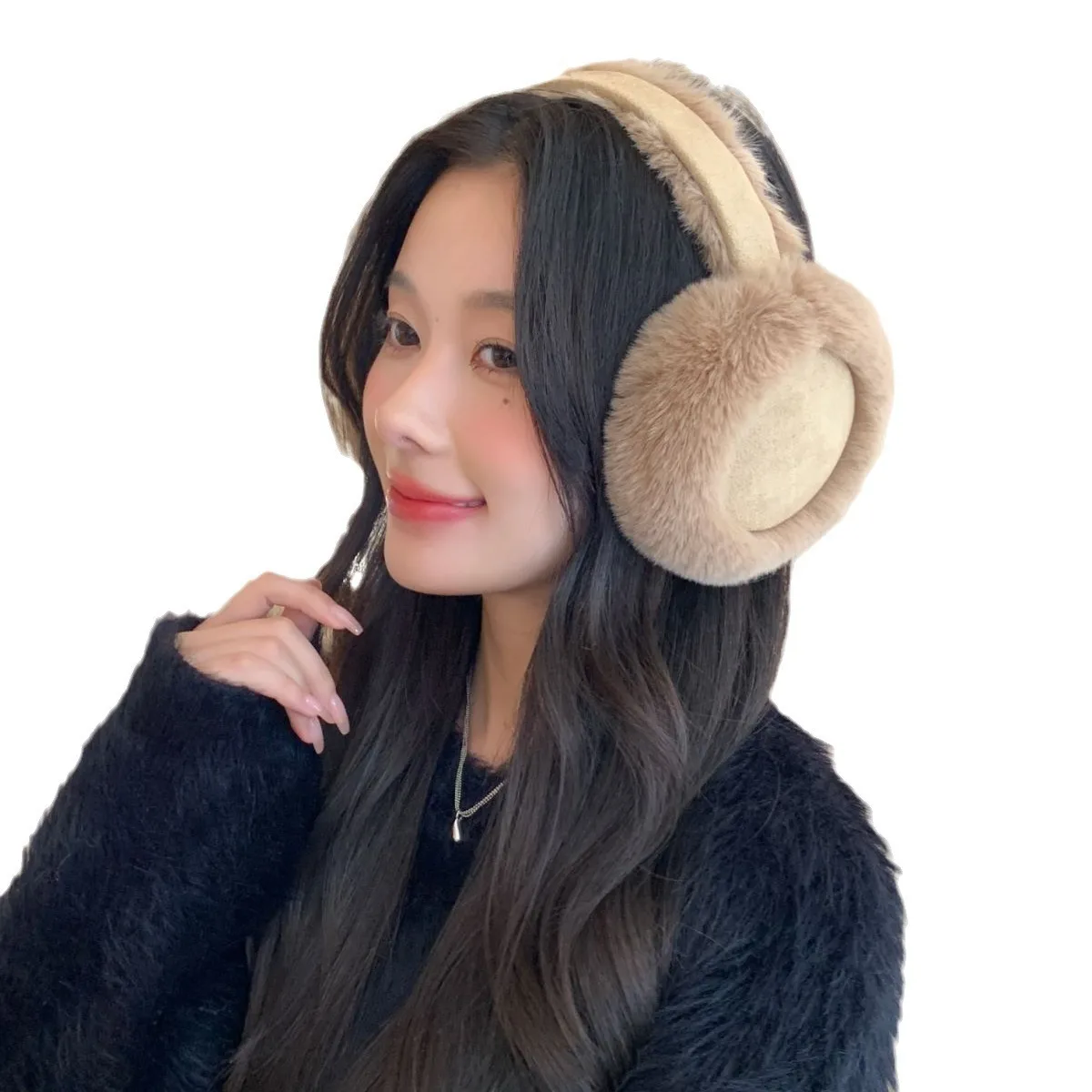 Earmuffs de pelúcia grossa para mulheres, capa de orelha de camurça marrom, acessórios Earlap macios, proteção fria ao ar livre, moda, Maillard