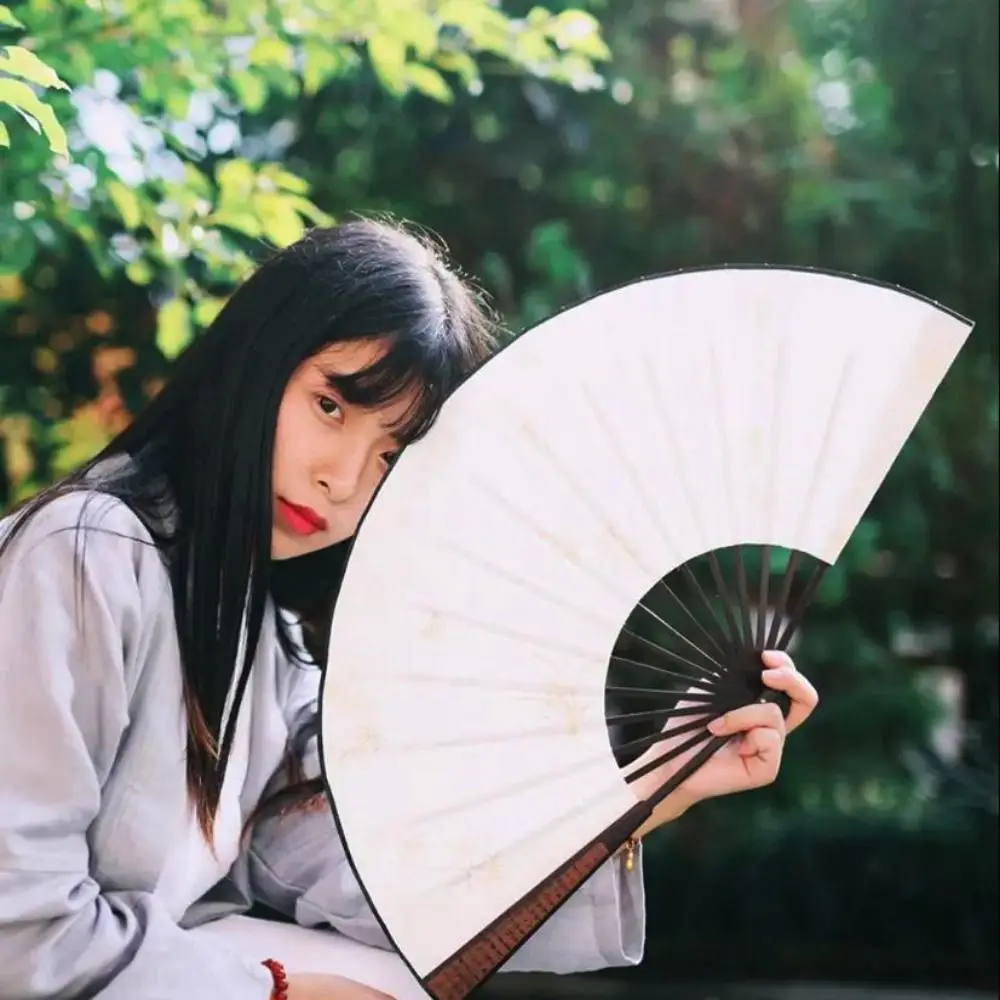 28 cm chinesischer Tai Chi-Fan aus Kunststoff, Knochen, mehrfarbig, für Tanzaufführungen, Chinoiserie, Geschenk, DIY, Yoga, Kung-Fu-Fan