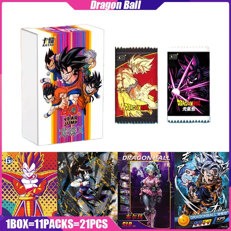 

Dragon Ball Cards KAYAO 40th Anniversary Anime Collection Cards Board Games Toys Mistery Box Birthday Gifts for Boys and Girls