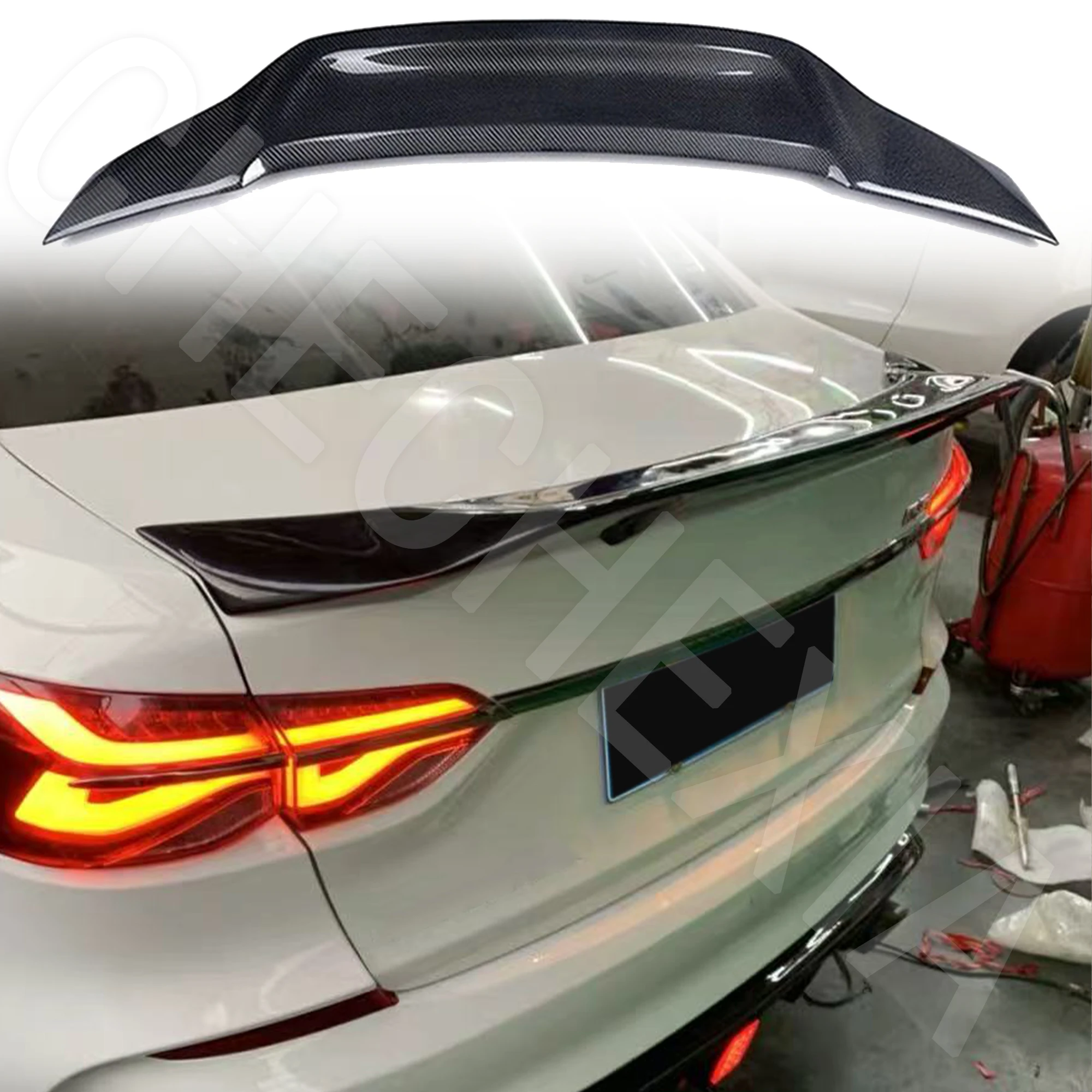 

Для Chevrolet Monza R-Type 2019-2024 спойлер из настоящего углеродного волокна, высококачественная крышка багажника автомобиля, аэродинамический комплект заднего крыла