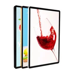 Ultra-thin LED Light Box Aluminum Frame Tempered Glass Magnetic Round Corner Light Box Restaurant Menu Board Advertising Signs