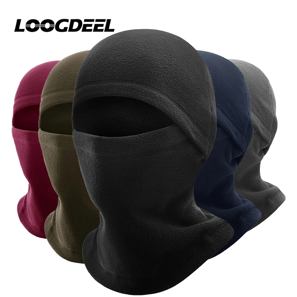 LOOGDEEL Winter Cycling Balaclava Warm Windproof Motorcycle Helmet Liner Skiing Riding Running Face Mask Bicycle Bike Headwear