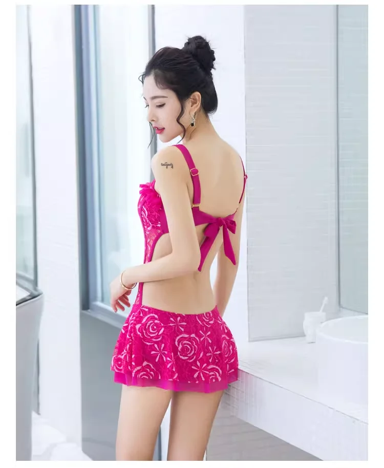 New Elegant Sexy Lace-up Dress Swimsuit Girl Personality Backless Pool Park Seaside Vacation Temperament Hollowed Out Swimwear