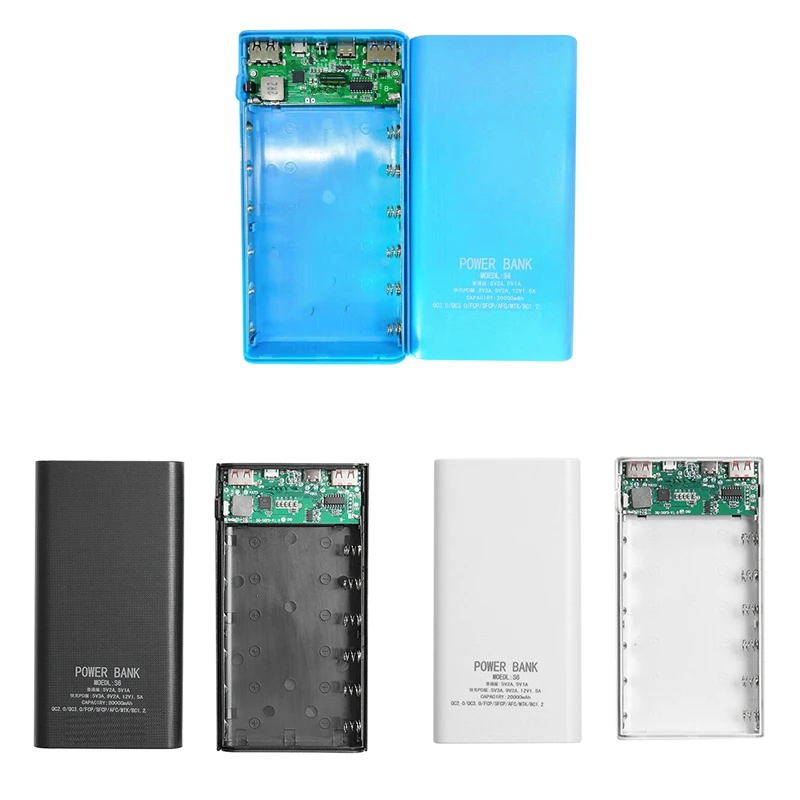 18650 Battery Power Bank Box 5V 2.1A LCD Display 20000Mah Power Board For 6X18650 Battery DIY Powerbank Case