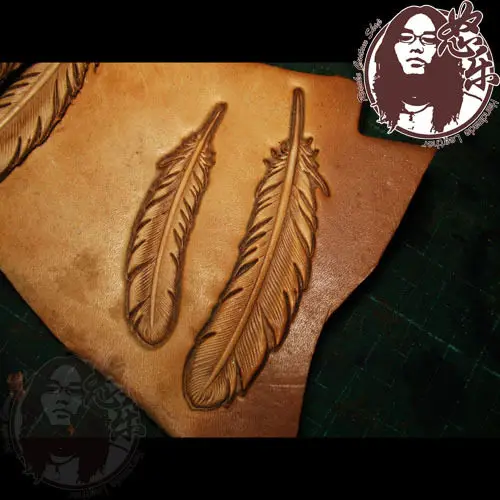 

Aluminum Mold Leather Branding Aluminum Label, Indian Feather Stamping Mold, Handmade Leather Goods, Leather Carving Hand Tools,