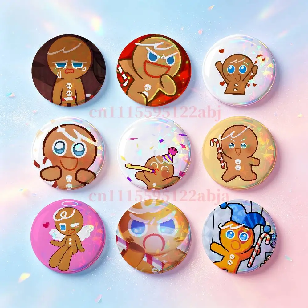 G-Gingerbread man HD Print Badges Pretty Round Display Brooches IP merchandise 32mm 58mm 75mm 44mm 25mm