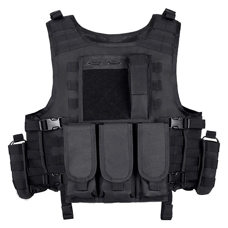 Outdoor protective tactical vest CS training hunting buckle vest airborne magazine air gun color bullet protective vest