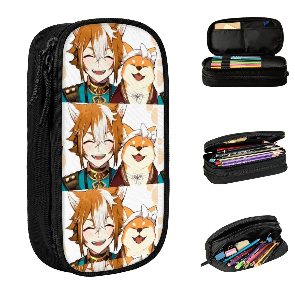 

Gorou Genshin Impact Game Pencil Case Fun Pen Box Bag Girls Boys Big Capacity Office Cosmetic Pencilcases