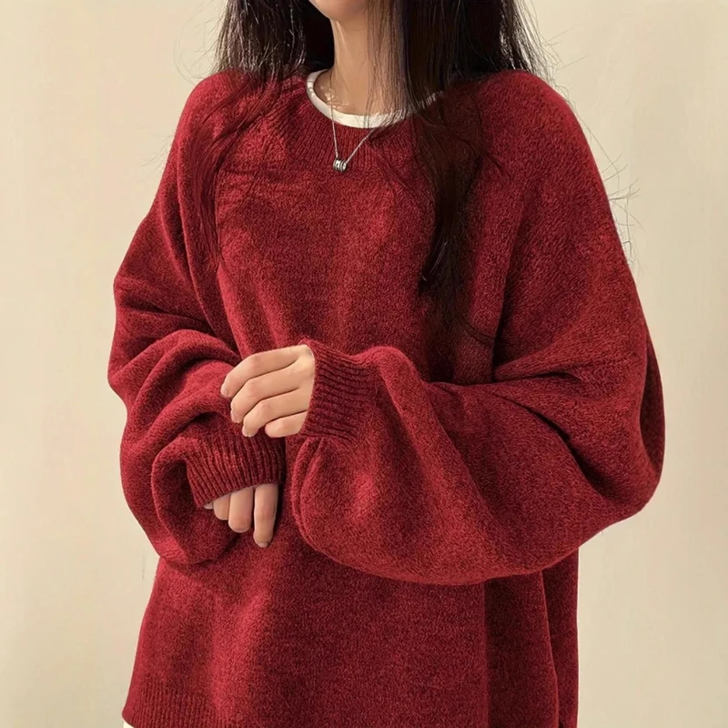

Women's Sweater with Loose Round Neck in Autumn and Winter 2025