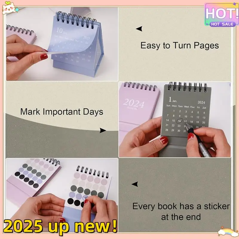 Mini Desk Calendar 2024 Runs From Oct 2023 Until Dec 2024 Small Desktop Calendar 6Piece