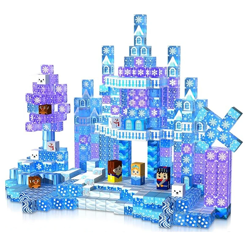 

1 шт. случайные 100 шт. 2025 магнитных блоков. Яркие цвета, свободное здание для STEM-строительных игровых навыков. Качественный праздничный подарок.