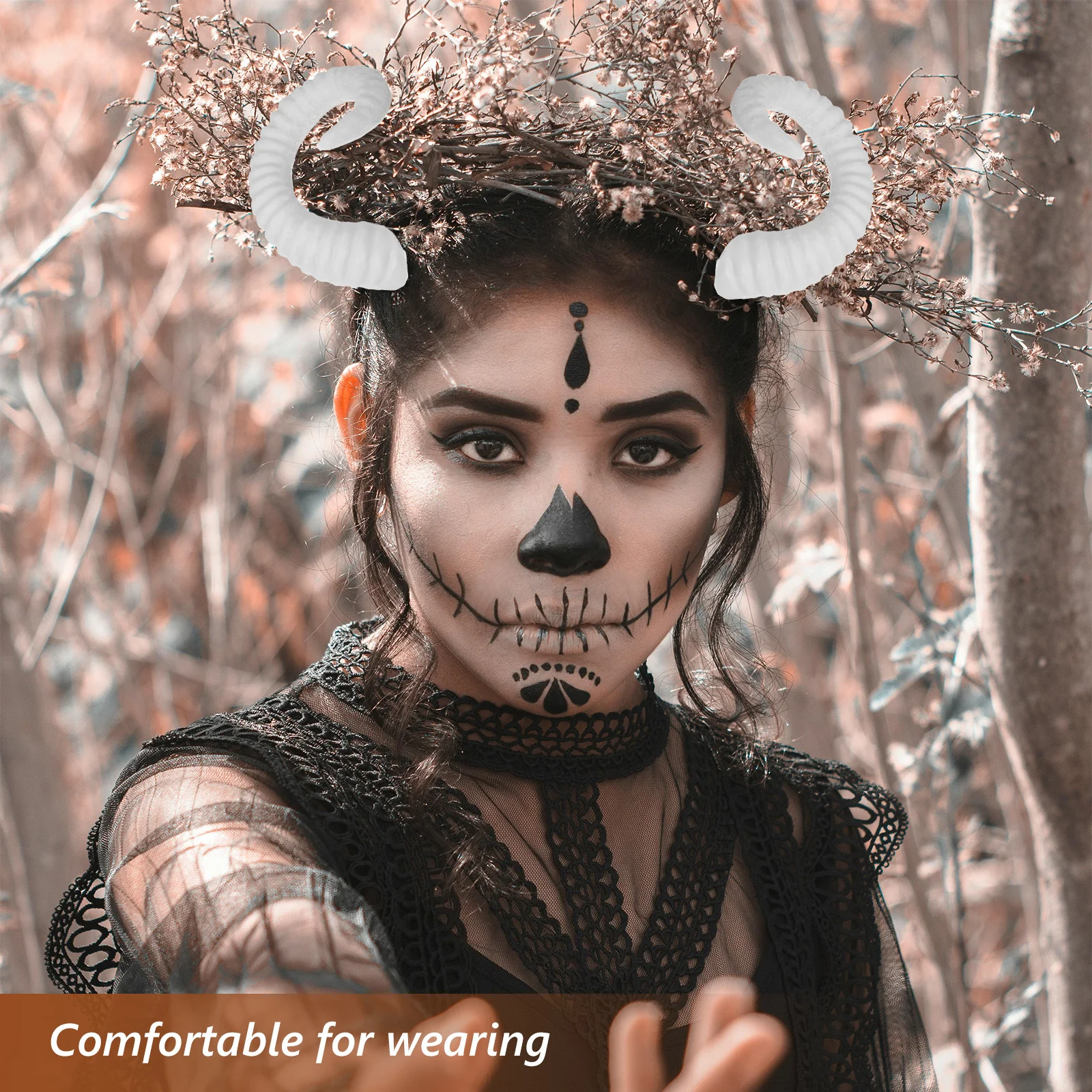 

1Pair Simulation Sheep Horns Headband DIY Cosplay Halloween Party Photo Shoot Hairband Horns DIY Headband Party Prop