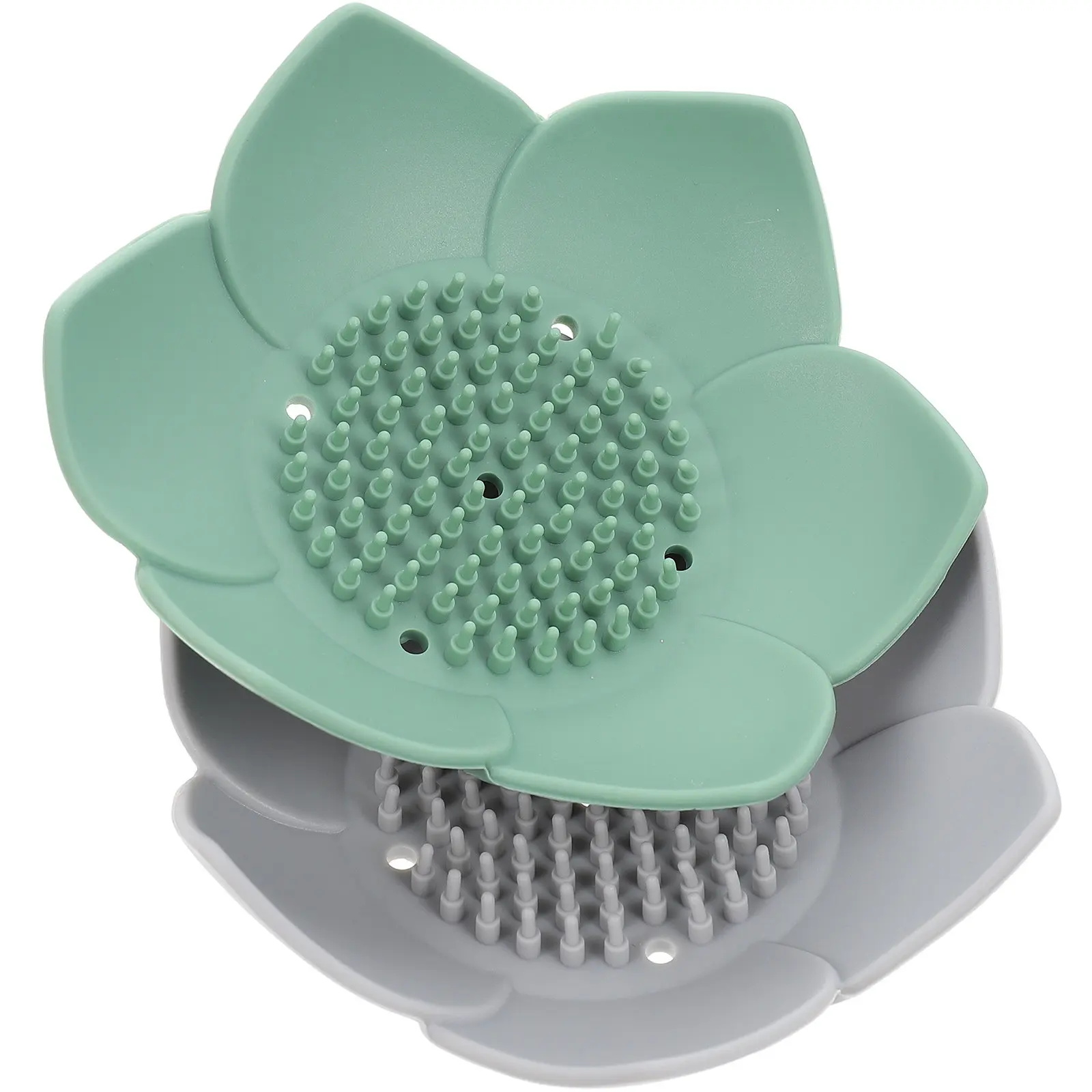 2 Pcs Household Soap Rack Shower Holder Lotus Shaped Silicone Dish Bathroom Dishes Lotus-shaped Tray Racks for