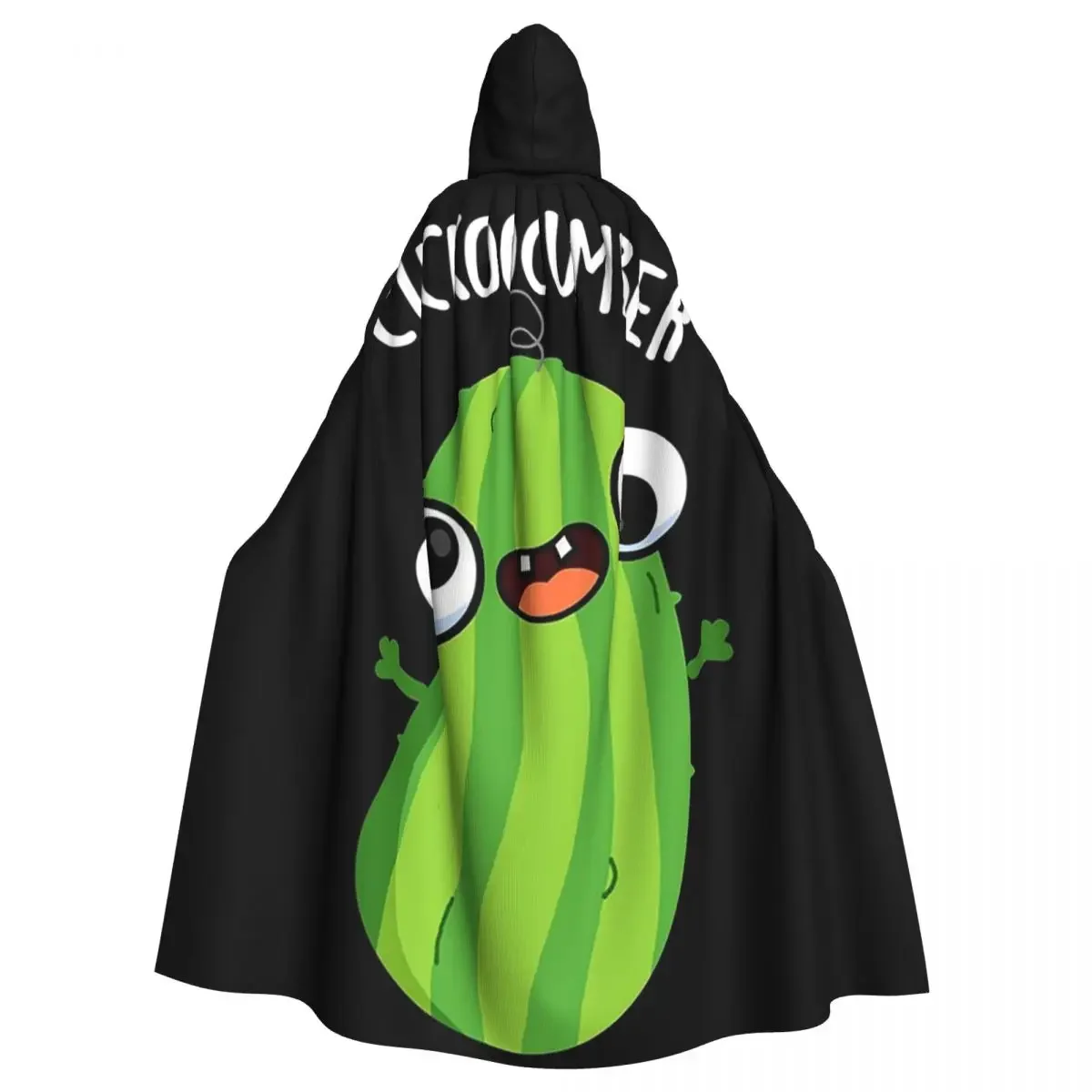 Cuckoocumber Funny Cucumber Puns (Dark BG) Long Hooded  Witch Medieval Costume Cosplay Cape HalloweenParty Adult Unisex