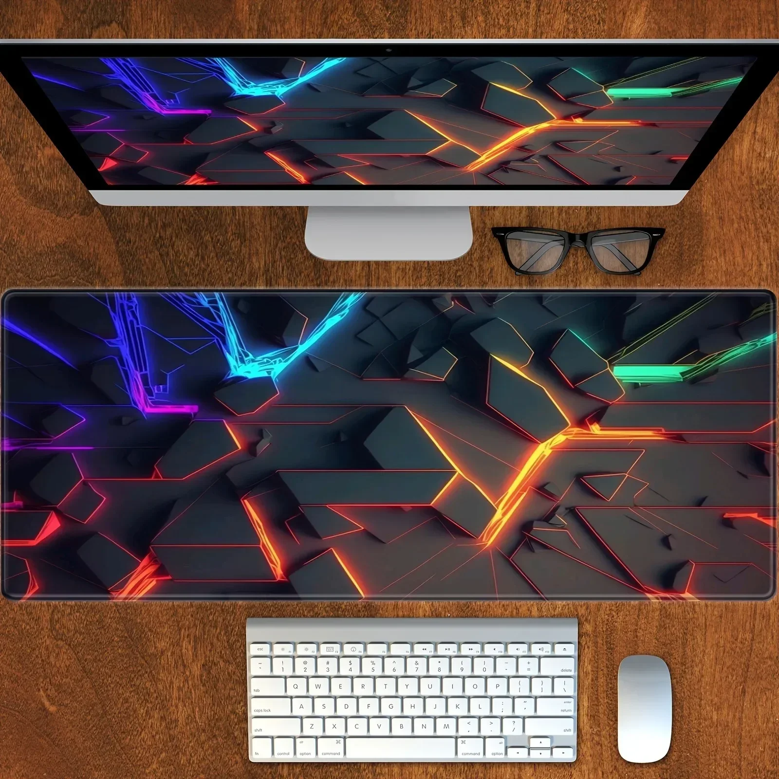 

Large 3D Geometric Pattern Gaming Mouse Pad Cool Computer Office Game Table Mats New XXL Rubber Anti-slip Long Keyboard Desk Mat