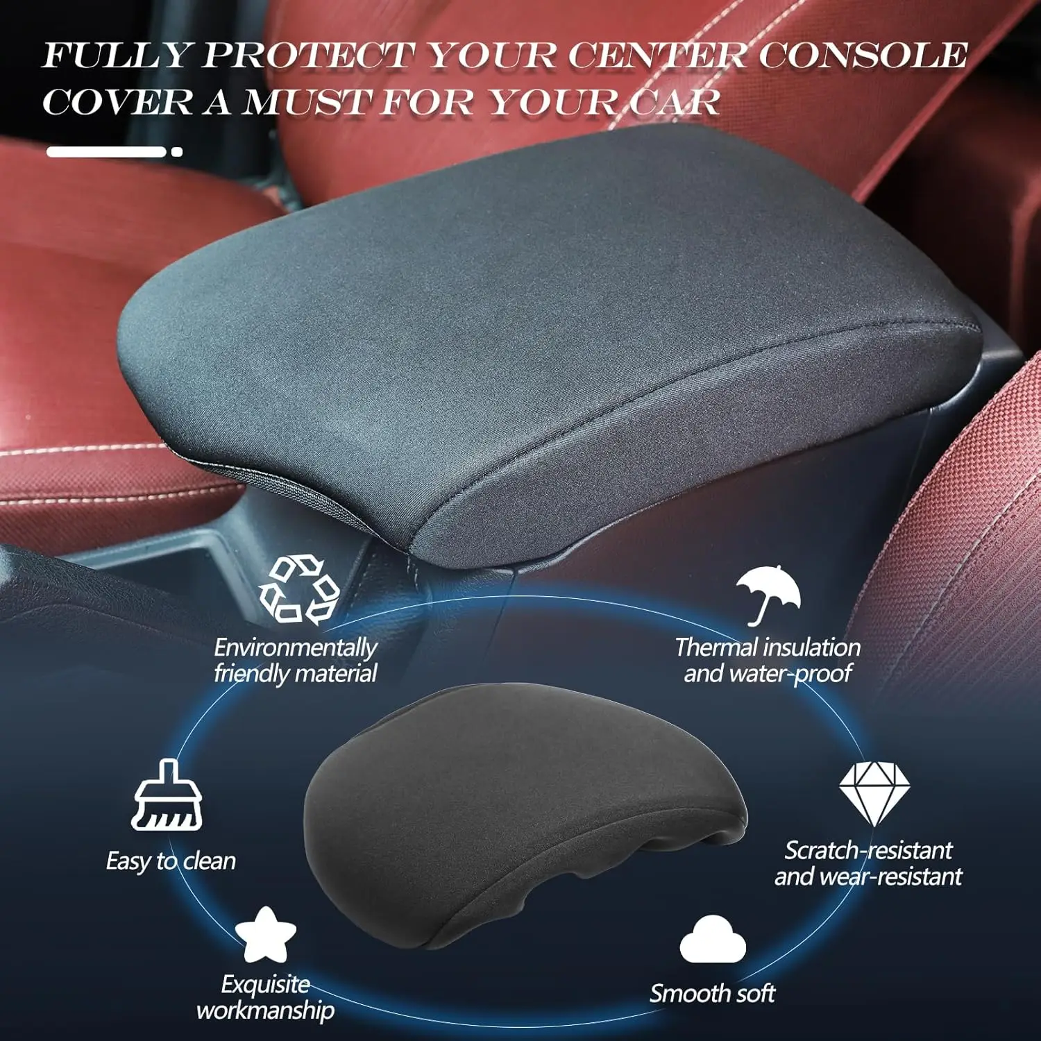 

1PCS Center Console Armrest Box Cover For Toyota Hilux 2015-2023 Car Handrest Arm Rest Cushion Protector Cover Accessories