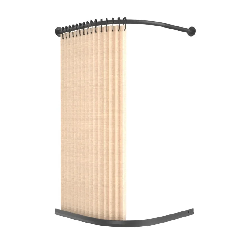 

Folding shower curtain magnetic suction set non-punching bathroom tarp toilet curved shower wet and dry separation partition