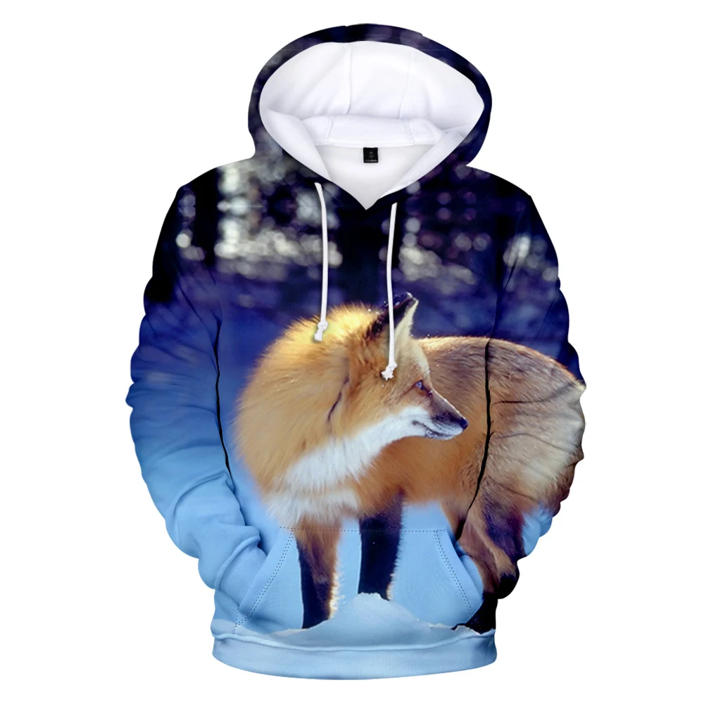 

Hoodie men and women Fox pure cotton 3D digital printing trend high street heavyweight long sleeve sweatshirt