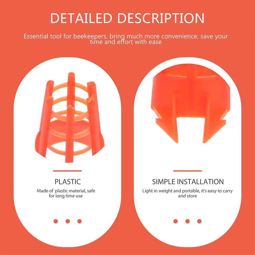 

60Pcs Plastic Cell Protector Cages Practical Beekeeping Tool Durable Queen-Bee Breeding Equipment Apiculture Supply