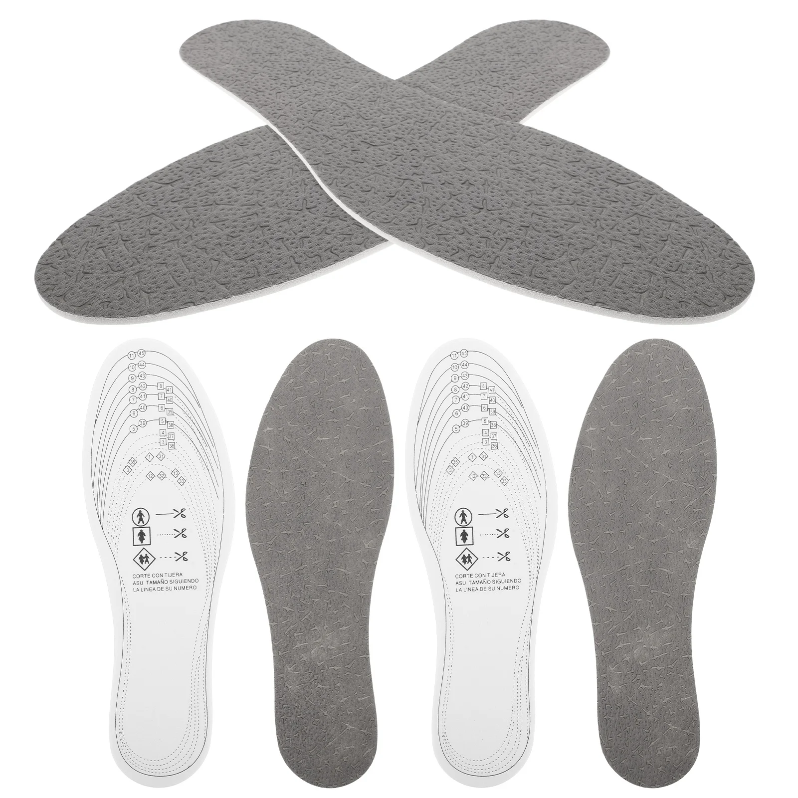 

3 Pairs Comfortable Breathable Latex Shoe Insoles Sweat Absorbing Shock Absorption Inserts Shoe Pads for Men Women Running