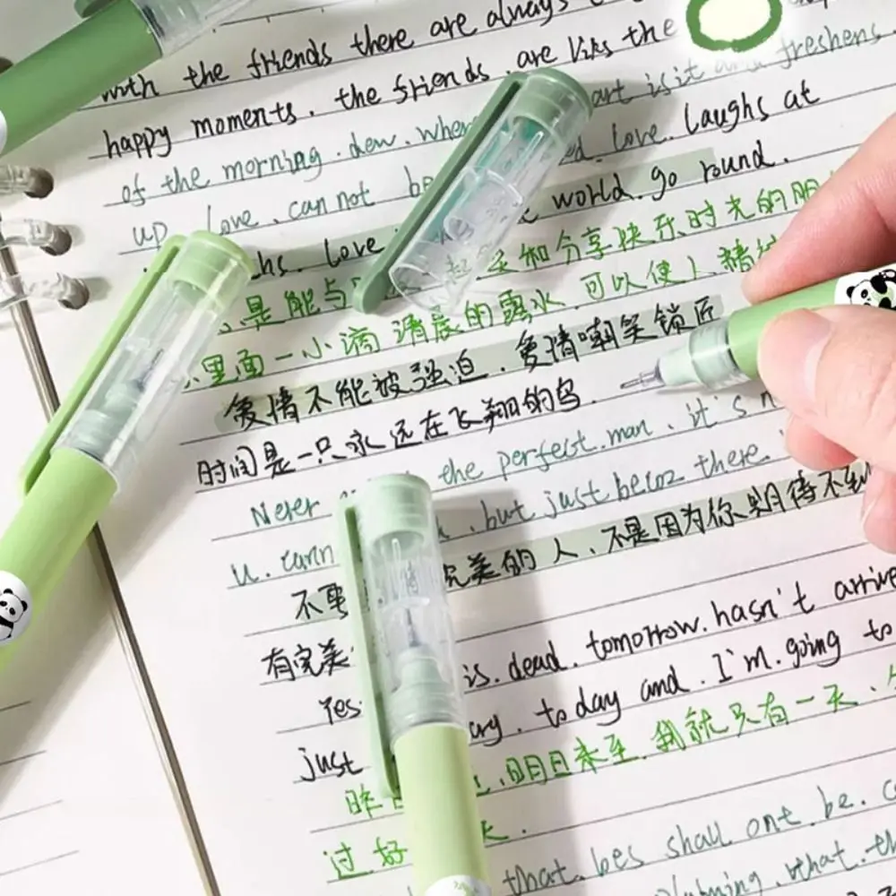 6PCS/Box Simple 0.5MM Black Ink Straight Liquid Pen Writing Tool Quick Drying Neutral Pen Capybara Ballpoint Pen Gift