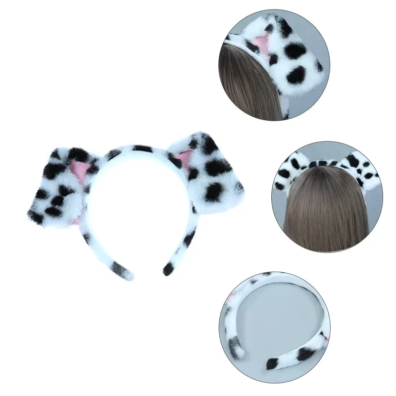 Aro para el pelo con orejas de perro de peluche de Lolita, diadema con orejas de animales de imitación, tocado con orejas de animales peludos para reunión de chicas Cosplay