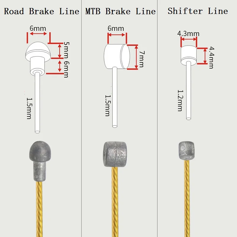 Universal Bicycle Brakes Cable Golden Road Mountain Bike Shift Lines MTB/Road Bicycle Shift Cable Brake Derailleur Wire Line